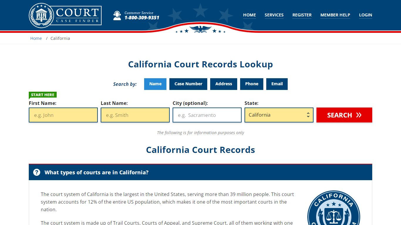 California Court Records Lookup - CA Court Case Search